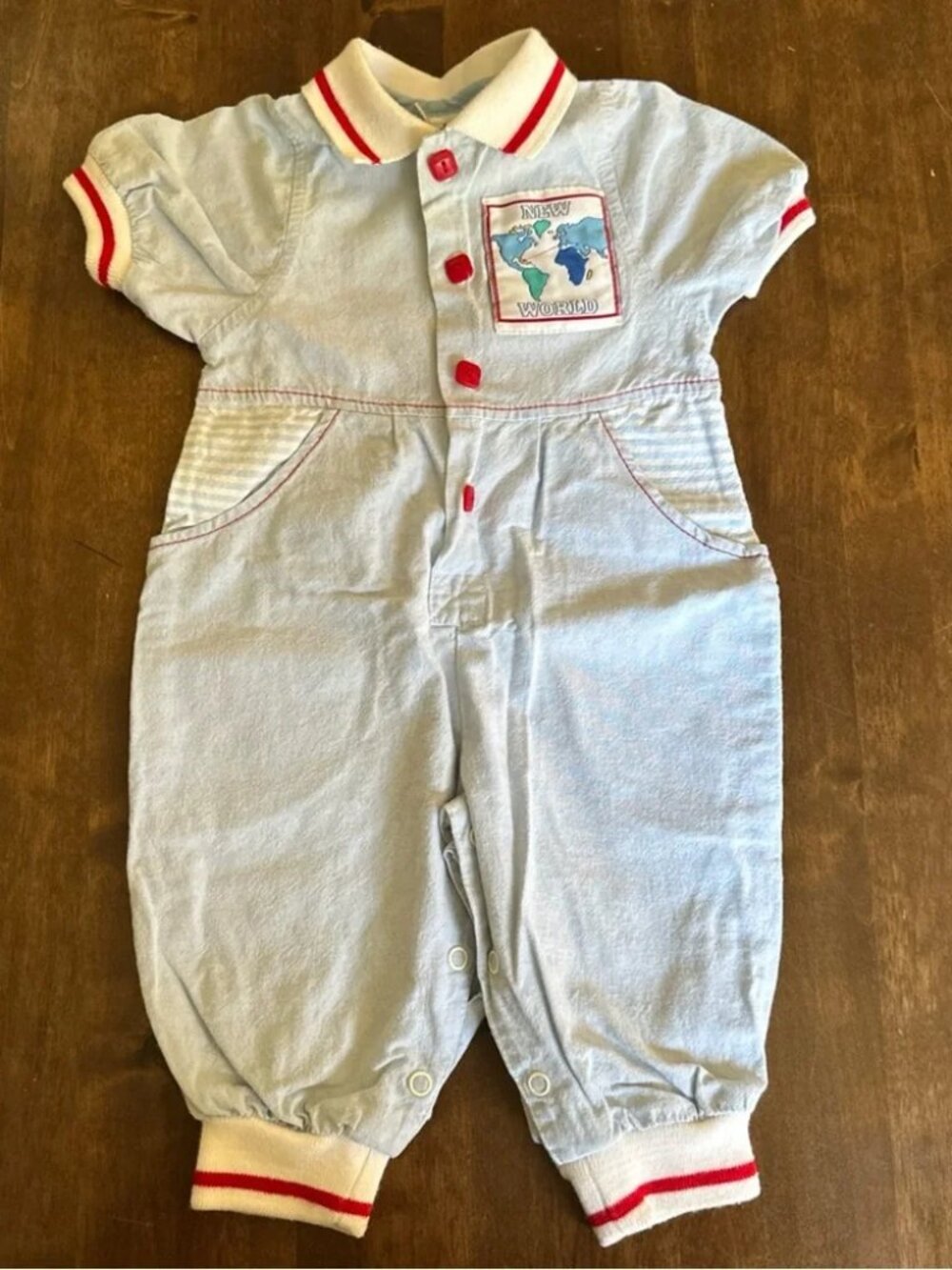Vintage Baby Togs Baby Romper 6-9 Months‎ New World Travel Columbus Ship